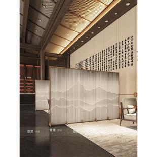 新中式简约现代屏风隔断办公室客厅餐厅酒店实木遮挡折叠移动玄关