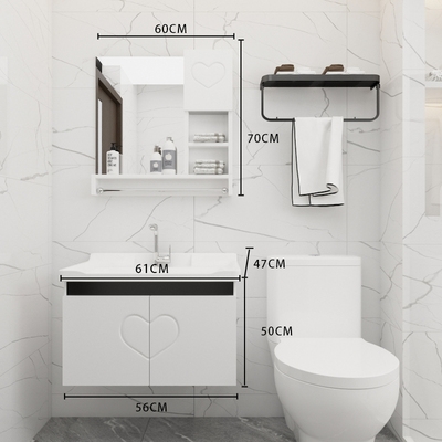 卫生间洗手盆柜组合洗脸盆洗面盆轻奢60公分单台小户型洗脸台厕所