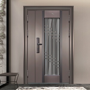 双层门安全进户门防盗门入户门定制指纹密码锁单d门子母门家用