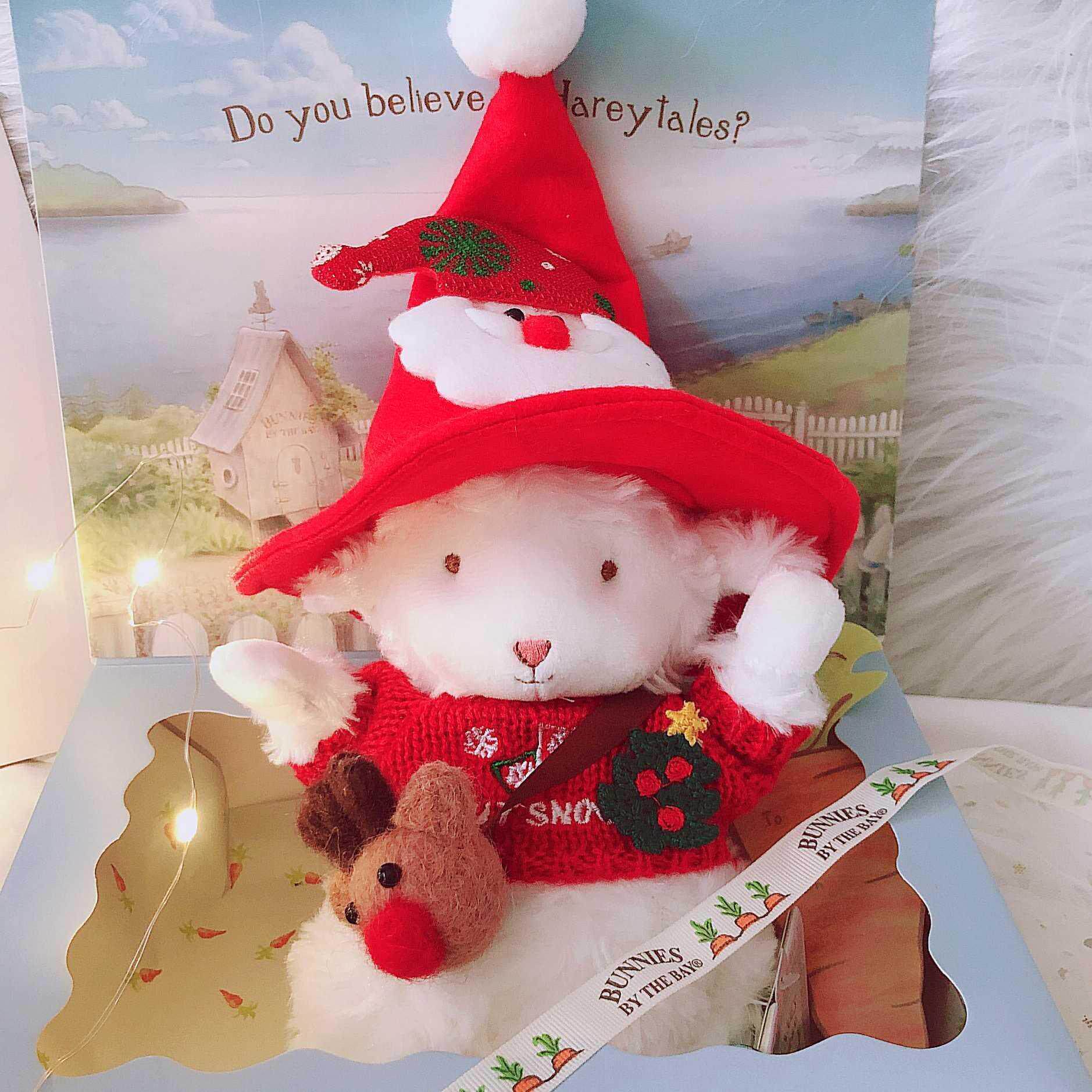 美国bunniesbythebay小羊公仔圣诞装扮衣服玩偶礼物毛绒玩具