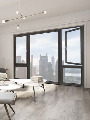 断桥窗纱一体平开窗防坠绳隔音窗门窗封阳台落地窗中空钢化玻璃