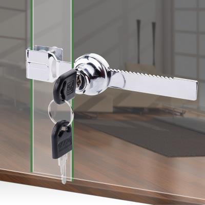 锯齿锁玻璃推拉柜门锁展示柜文件柜玻璃柜台锁移门锁橱窗锁锯牙