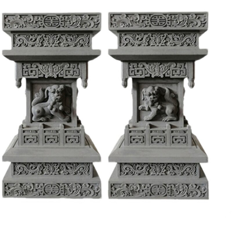 仿古砖雕门口墀头马头狮子蹲中式四合院门楼九层额坊w九层马头墀