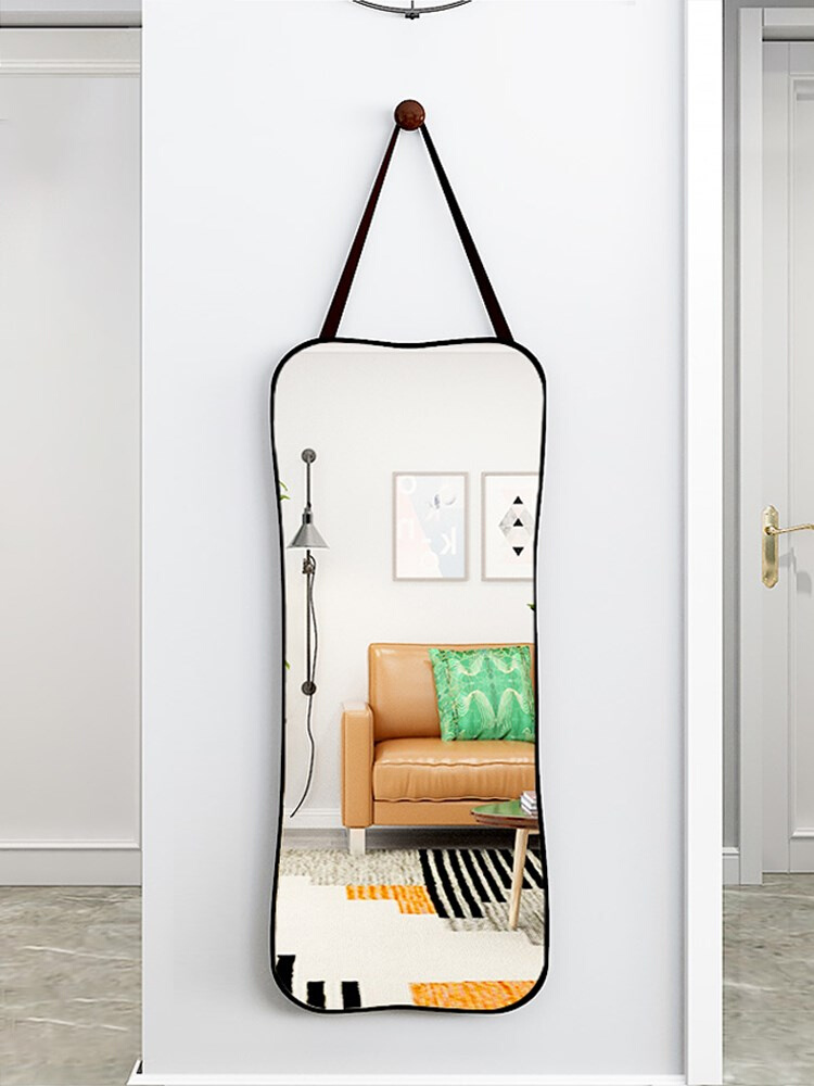 入户门口镜子家用能挂壁挂异形穿衣镜小户型全身镜ins风拍照网红