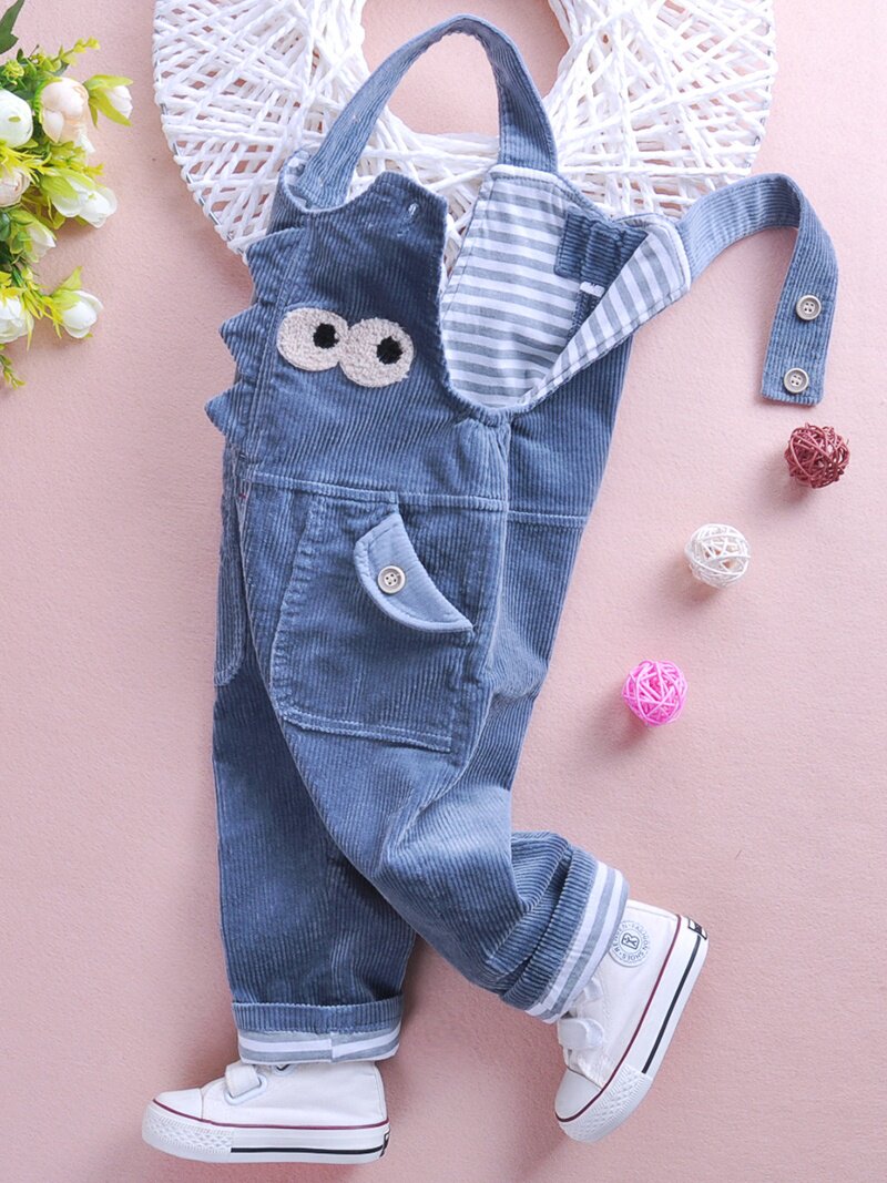 一岁宝宝背带裤春秋开档男童灯芯绒纯棉双层婴儿裤子薄款女春时尚