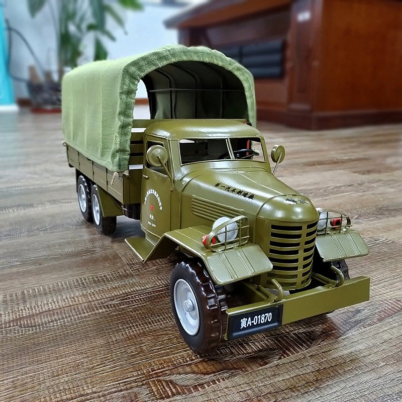 怀旧复古老解放牌卡车模型摆件大号汽车道具装饰经典手工艺品软装