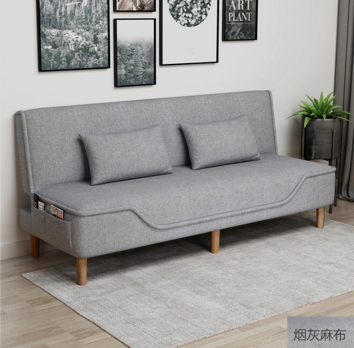 现代简约可拆洗布艺沙发多功能可折叠带储物小户型客厅出租房两用