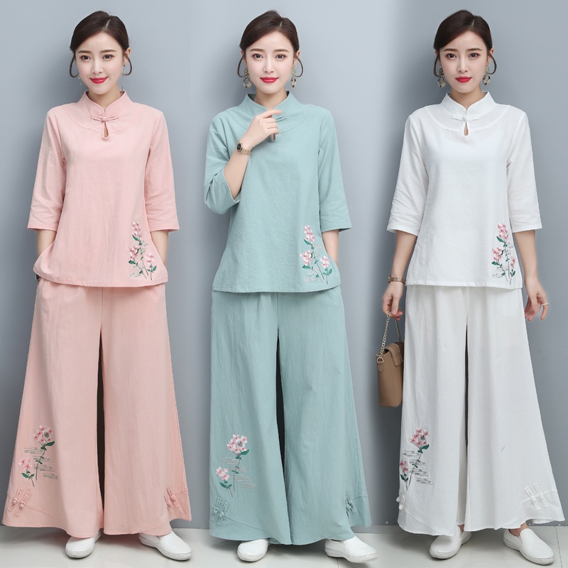 居士服佛系中式小个子禅服u女复古棉麻茶服禅意禅修服汉服唐装套