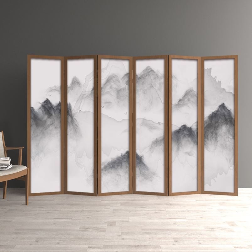办公室酒店山水古风卧室饭店隔断x墙装饰新中式实木屏风遮挡挡煞