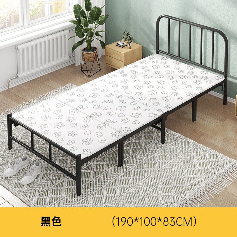 折叠床铁艺床轻奢现代单人家用办公室午f睡神器多功能便携双人床