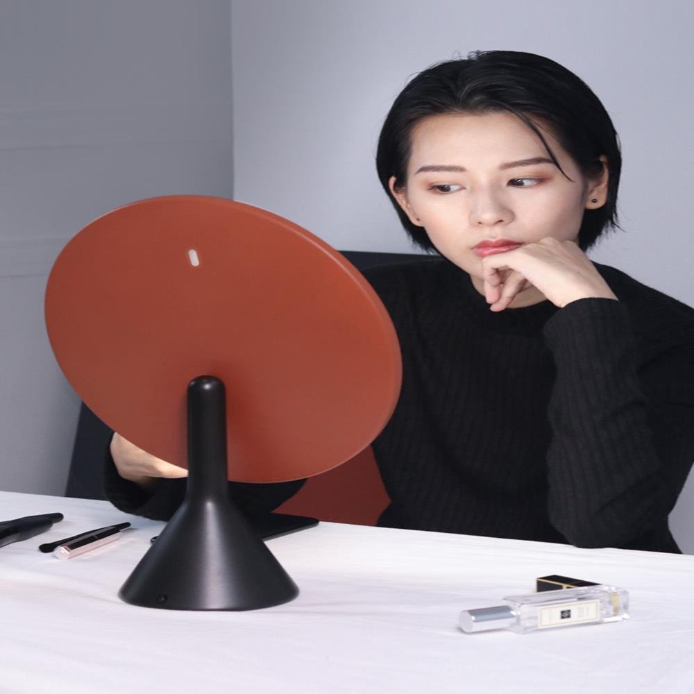 muid化妆镜台式大圆镜女生梳妆镜桌面网红美妆led补光镜灯女神礼