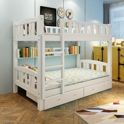 床定制白色实木儿童床上下床上下铺床高低床简约子母床双层床成人母子