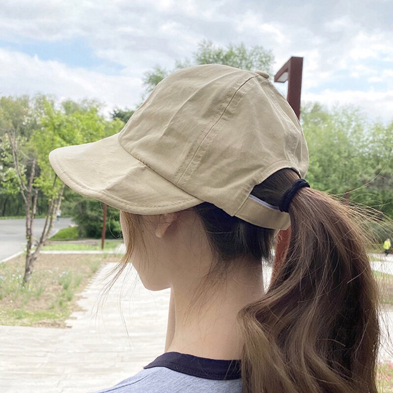 帽子女夏季薄款纯棉渔夫帽韩版网红遮阳防晒帽可扎马尾太阳盆帽q