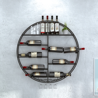 壁挂圆形酒s架欧式悬挂酒柜简约铁艺红酒架葡萄酒架家用墙上展示
