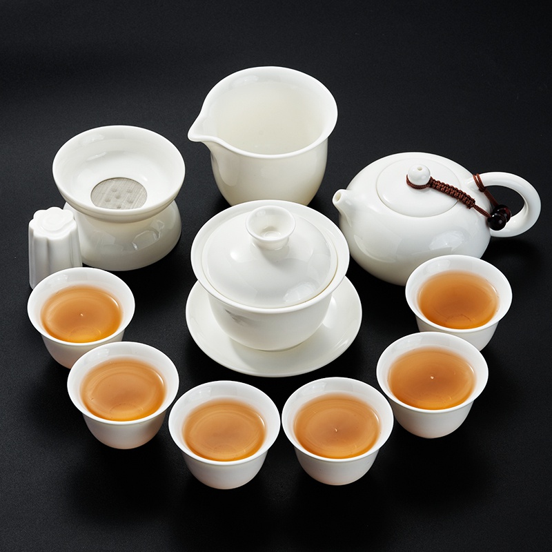羊脂玉瓷功夫茶具套装整套白瓷盖碗泡茶壶e茶杯简约办公家用|ruв категории посуда, чайный сервиз, кунг - Фу, чайный сервиз - от Buy2taobao.com для оказания профессиональной услуги покупки агента Taobao
