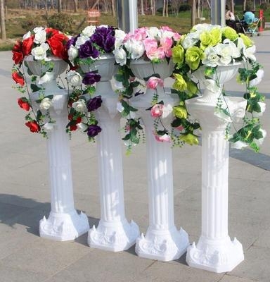 门路圆形雕花立体花球罗马柱精致欧式装饰花开业立柱花篮客f厅场