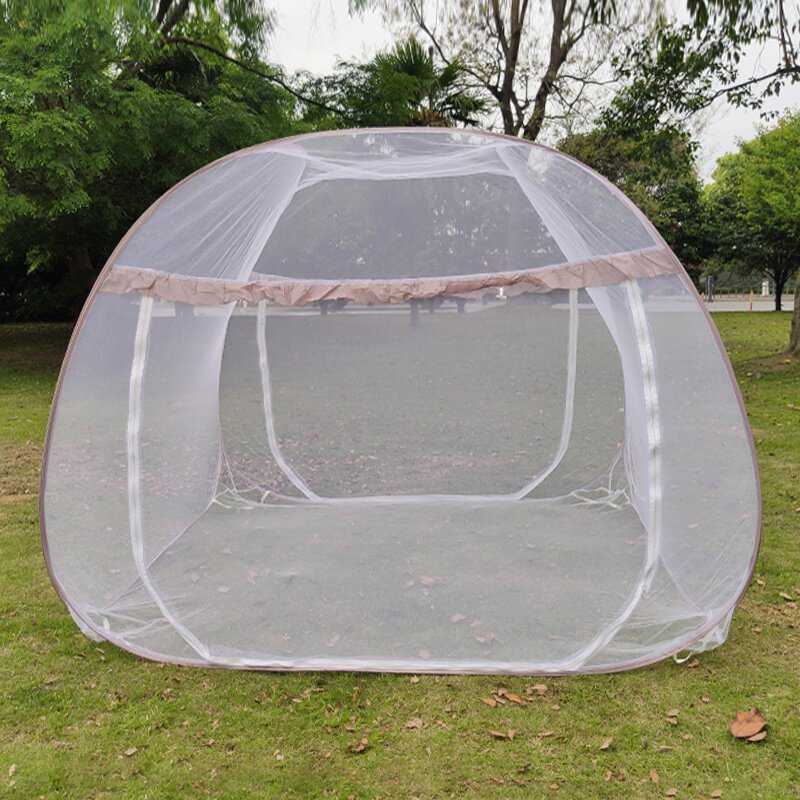 户外蚊帐免安装蒙古包双门蚊帐可折叠式防蚊露营帐d篷打地铺蚊帐