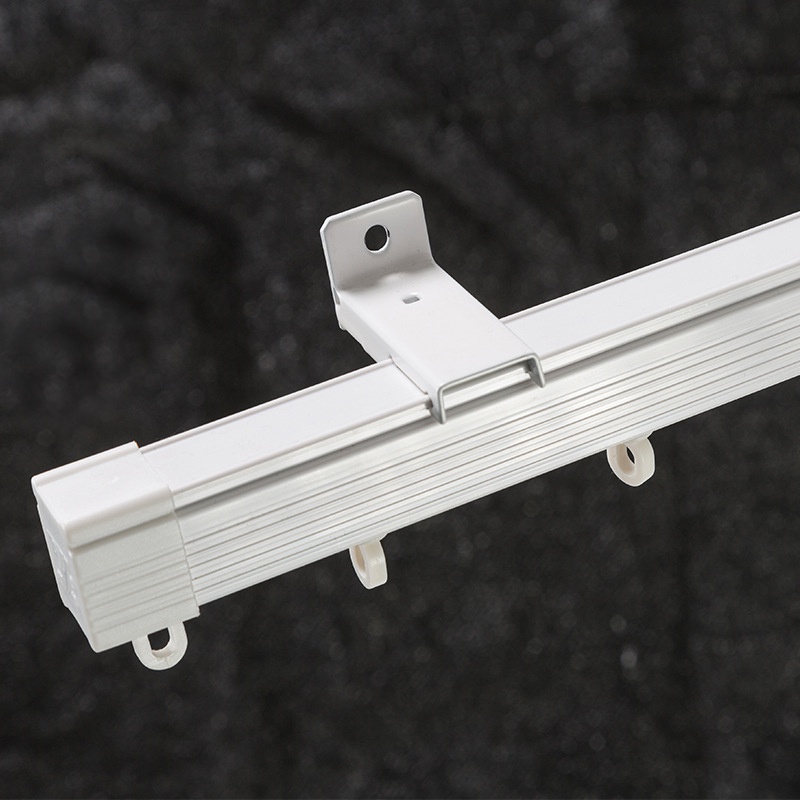 铝合金窗帘轨道滑轨导轨滑d轮罗马窗帘杆滑道单双轨侧顶装挂钩直