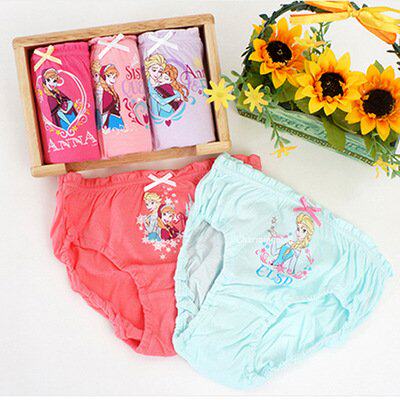韩国进口正品冰j雪奇缘儿童内裤纯棉底裤5条礼盒超值装清仓