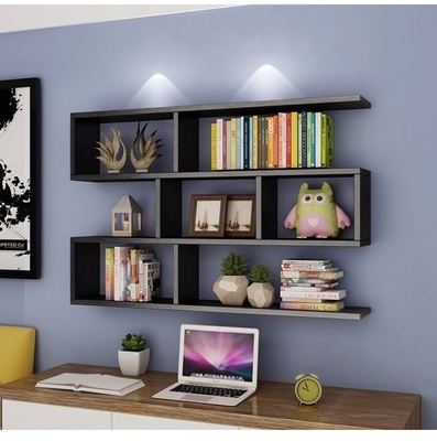 书桌吊柜挂墙式卧室墙上置物架壁挂书架挂柜墙书f架创意书架格子