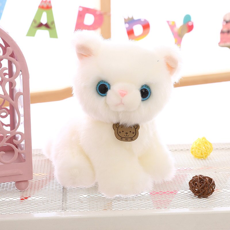 仿真小猫咪公仔毛绒玩具可爱白色猫玩g偶娃娃动物模型摆件儿童礼