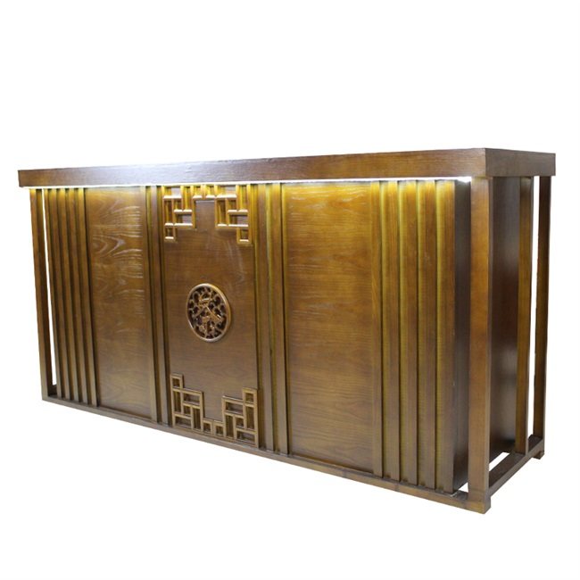 新中式收银台复古前台美容院接待台茶楼仿古实木吧台y定制柜台