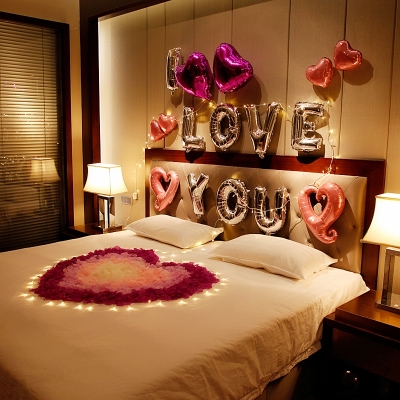 装饰房间浪漫布置创意惊喜床上装扮表白假花瓣j气球情人节告白套