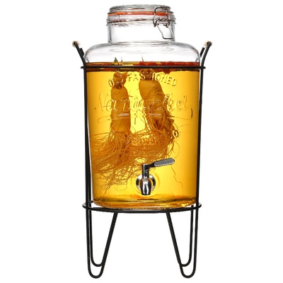 泡杨梅青梅酒专用酒瓶家用储酒密封罐加厚16斤玻璃瓶带龙头酒坛 - 魅