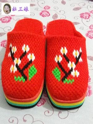 纯手工钩织毛线拖鞋成品编织毛线棉拖鞋