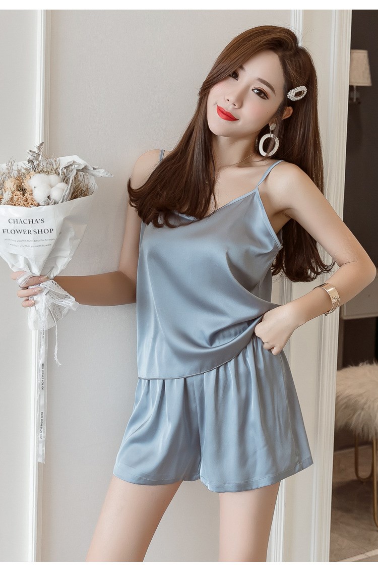200斤外贸特大码女装速卖通亚马逊欧美风吊带短裤家居服d睡衣套装