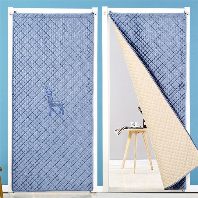 棉门帘加厚夹棉秋冬季防寒保温保暖挡风隔断帘卧室门帘家用免打孔