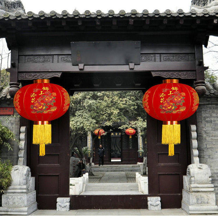 春节新年大门口灯笼挂饰乔迁户外防水阳台植绒小灯笼1月20日