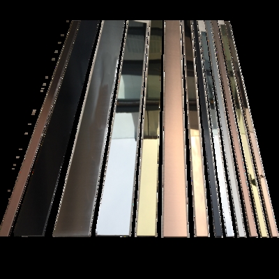 不锈钢钛合金平板装饰线条黑钛金背景墙吊顶o包边条收边条金属自