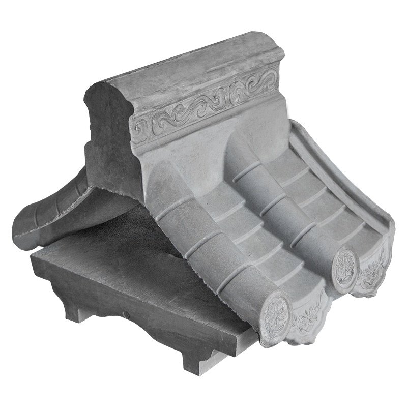 高端青瓦瓦一体墙头帽双压k外墙围墙帽院墙帽装饰瓦w砖雕面顶奢华