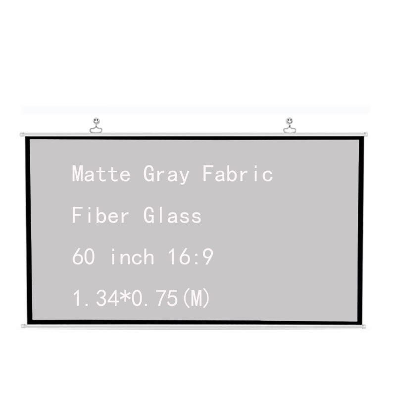 Thinyou Projector Screen 60 inch 169 Matte Gray Fabric Fibe