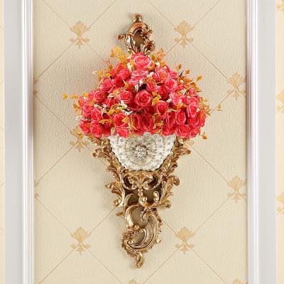 欧式壁挂墙饰花瓶玄关c背景墙创意壁饰花艺花盆美式挂件复古挂饰