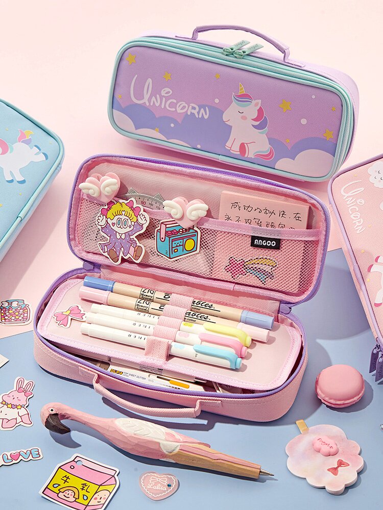 笔盒森系小学生笔袋女孩一二年级轻巧文具盒卡通元素超大容量可爱