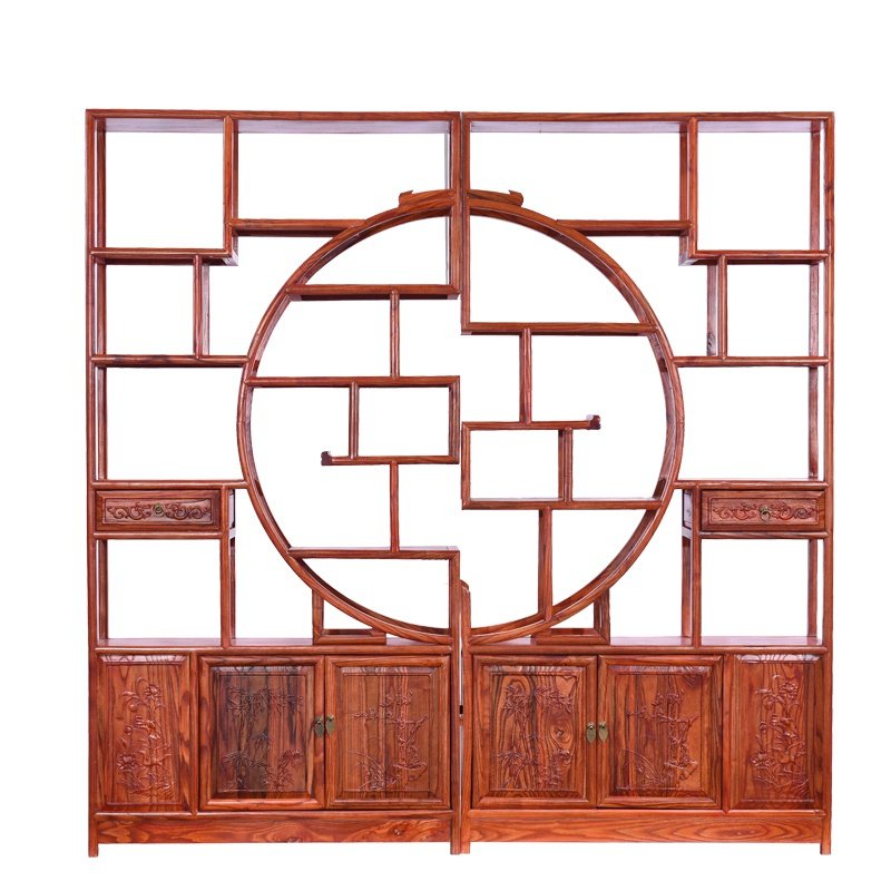 博j古架实木新中式多宝阁置物架陈列玄关隔断柜茶叶古董博物架展