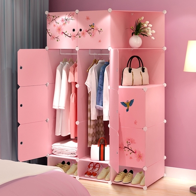 衣柜n少女心ins卧室粉色女生韩版可爱公主衣橱女童女孩儿童房