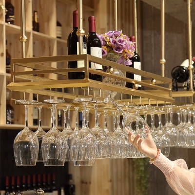 不锈钢酒吧吧台红酒杯架倒挂图片