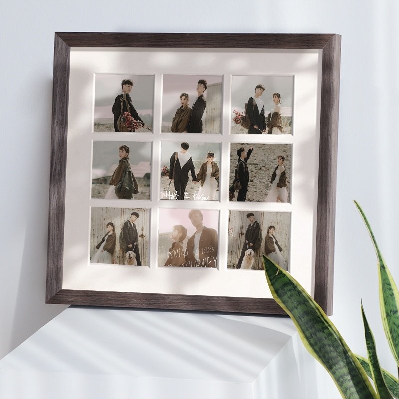 带照片打印加相框摆台宝宝成长记录情侣相片框多张组合多宫格挂墙