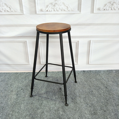 欧式铁艺实木吧台椅酒吧高脚凳图片