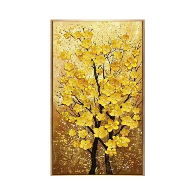 一折家庭现代装饰画_浮雕式油画摇钱树玄关装饰画现代美式家庭装饰画