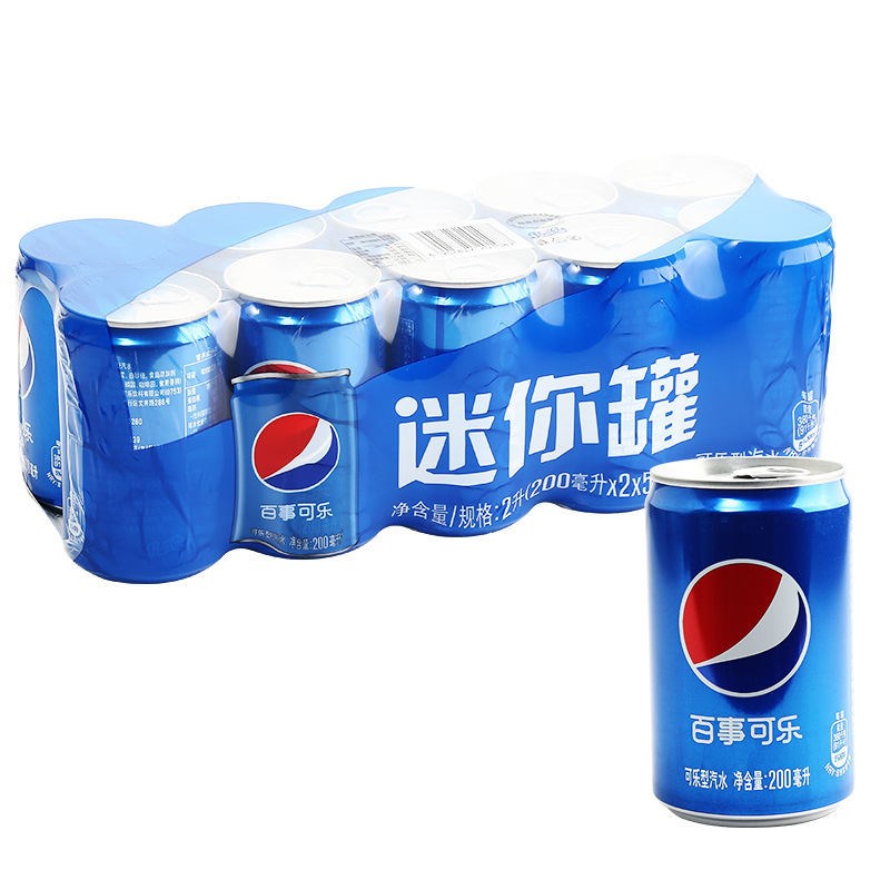 百事可乐迷你罐装200ml*10罐整箱碳酸饮料汽水极度无糖美年达七喜