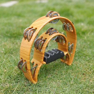 手摇铃鼓民谣伴奏手铃表演出y儿童音色清脆简单节奏乐器