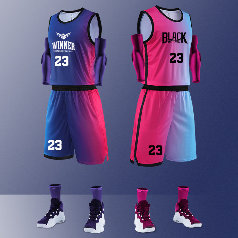 衣服定制色运动服男女篮球渐变韦德大学生队热火套装比赛印字篮球