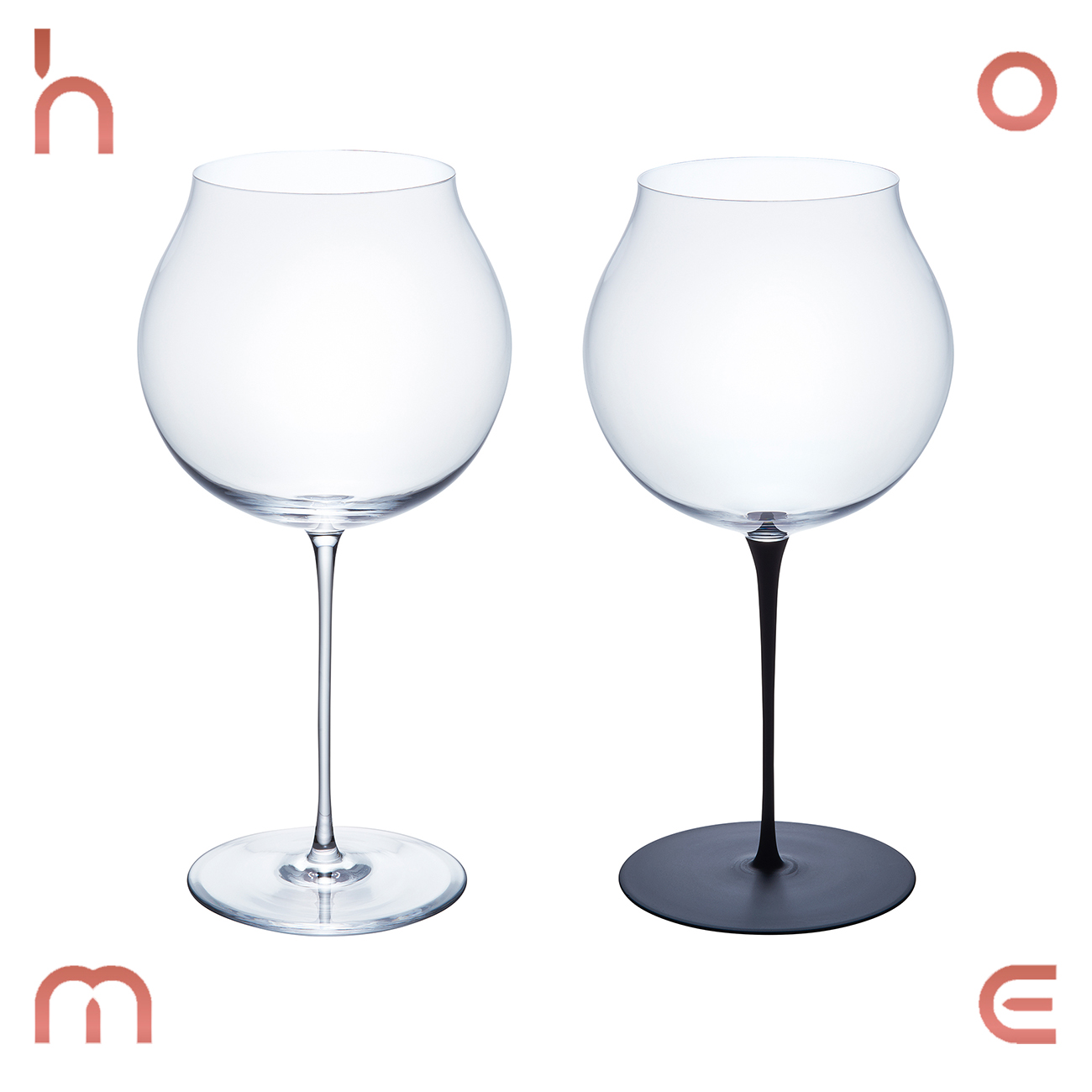 现货 日本制SGHR 新品 幸纯手工玻璃磨砂黑脚透明葡萄红酒杯 礼品