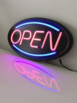 新o品led广告灯牌霓虹管发光字open电子牌灯箱商铺营业中挂牌open