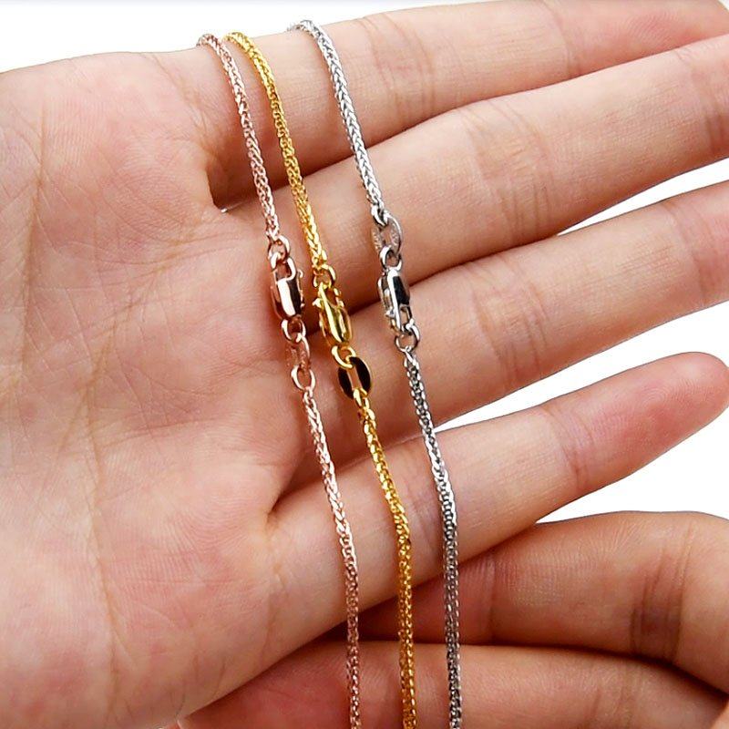 s925纯银项链女13m软肖邦通扣锁骨配链百搭秋冬季中长毛衣链裸链