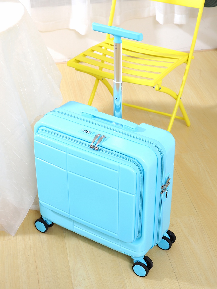 商务18寸行李箱女密码箱小型迷你拉杆箱轻便前置开口登机箱旅行箱